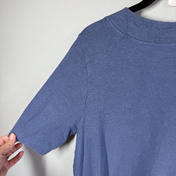 J.Jill Pure Jill Hemp Button Front Knit Top XL Blue V-Neck Lightweight Relaxed - Picture 9 of 13